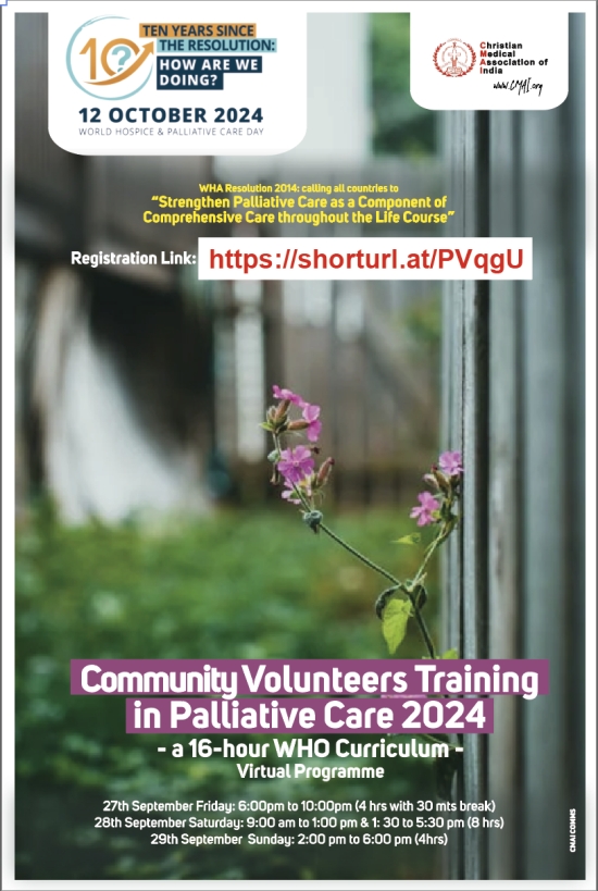 Community Volunteers Training in Palliative Care 2024